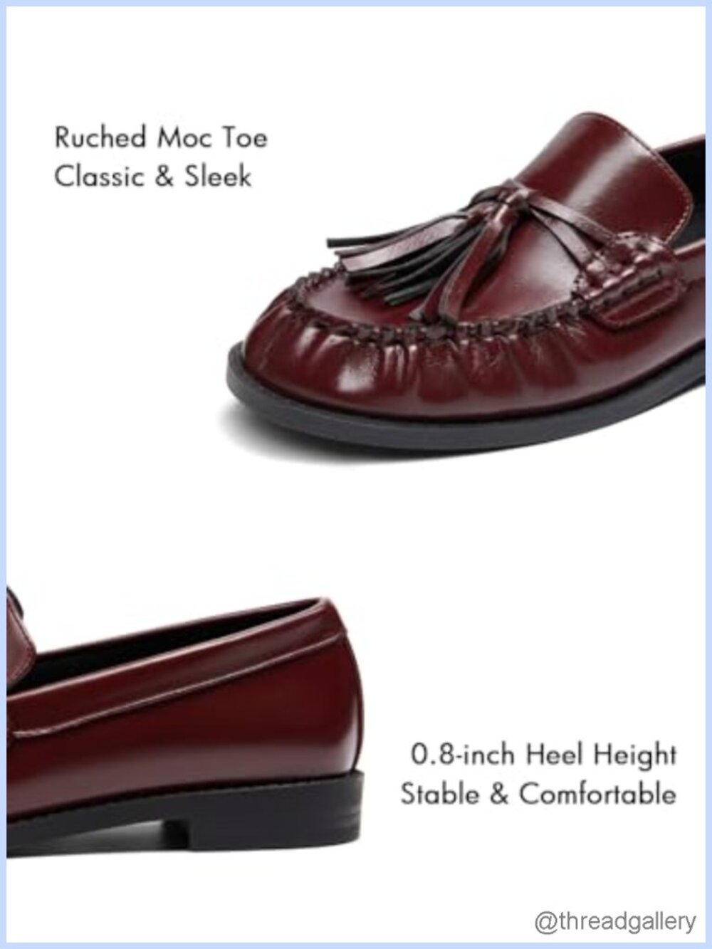 Faux Leather Tassel Loafers Slip On Moc Toe Comfort Work Flats - Picture 4 of 6